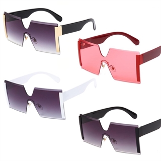 Modesolbrille - Oversize firkantet rammefri